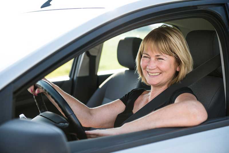 Women driving car